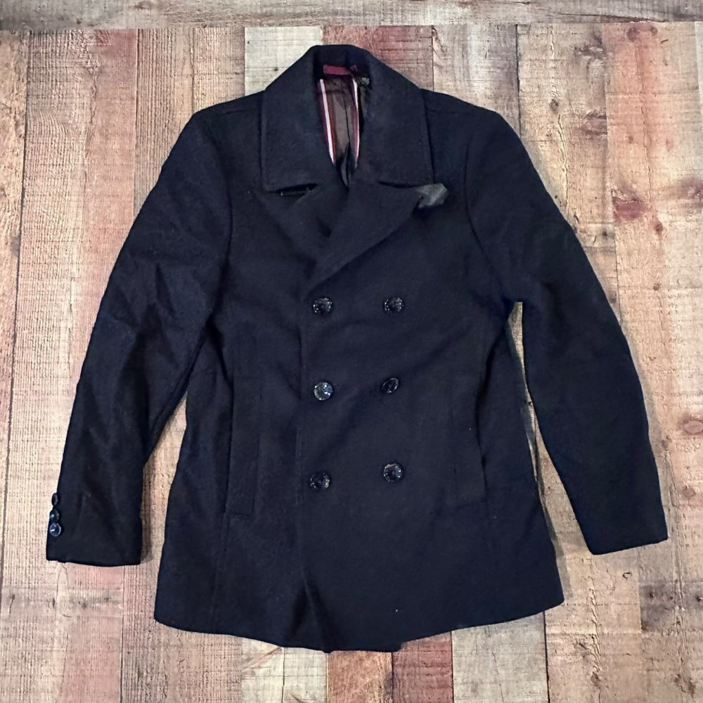 Ted Baker London Navy Blue wool pea coat women's 8